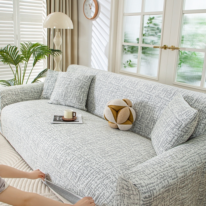 91家纺网 家纺一手货源 找家纺 沐沐家纺 2026新款夏茵沙发套 浅中灰