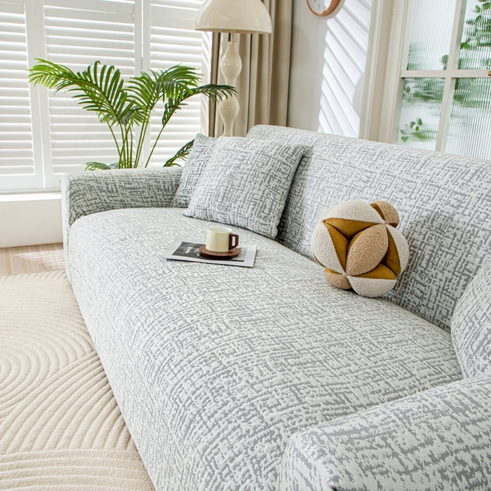 91家纺网 家纺一手货源 找家纺 沐沐家纺 2026新款夏茵沙发套 浅中灰