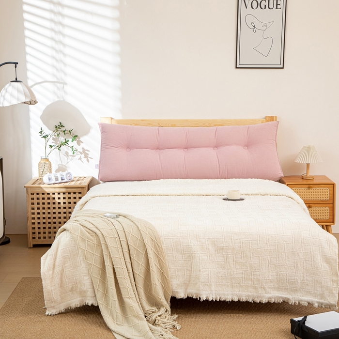 91家纺网 家纺一手货源 找家纺 沐沐家纺 2026春夏新款灯芯绒三角大靠背 樱花粉