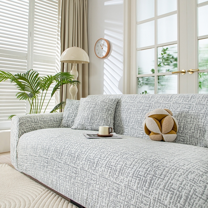 91家纺网 家纺一手货源 找家纺 沐沐家纺 2026新款夏茵沙发套 浅中灰