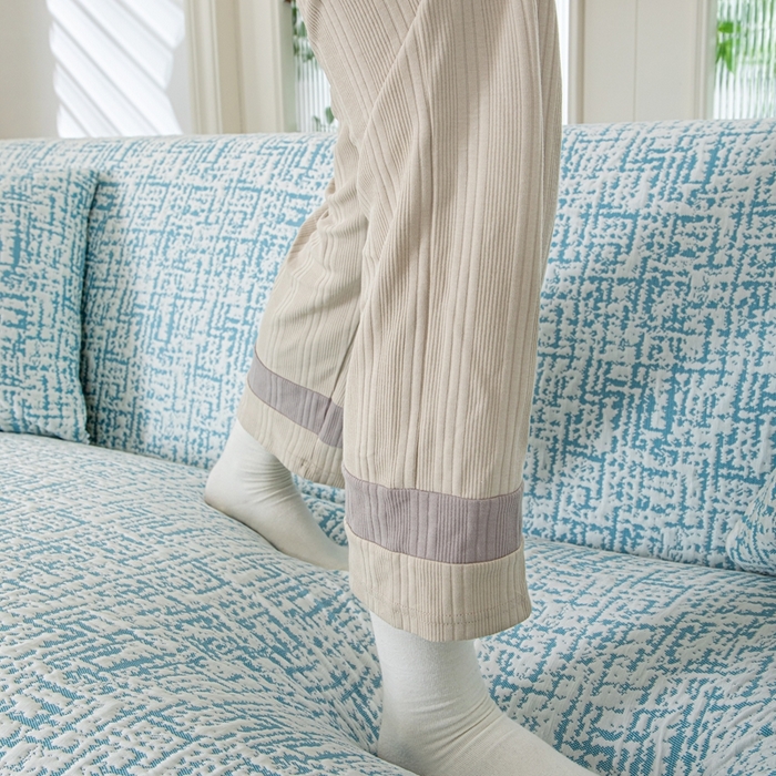 91家纺网 家纺一手货源 找家纺 沐沐家纺 2026新款夏茵沙发套 孔雀蓝