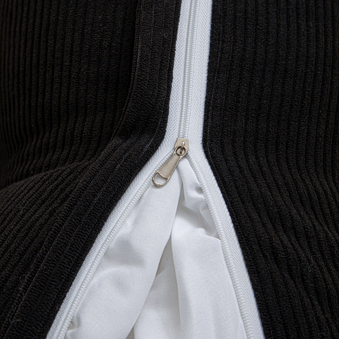 91家纺网 家纺一手货源 找家纺 沐沐家纺 2026春夏新款灯芯绒三角大靠背 黑色