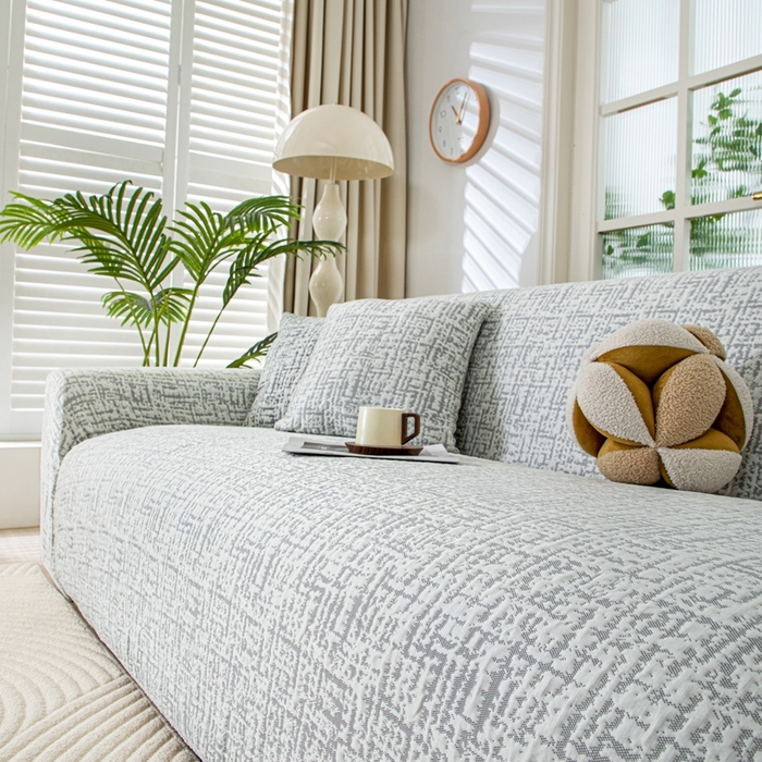 91家纺网 家纺一手货源 找家纺 沐沐家纺 2026新款夏茵沙发套 浅中灰