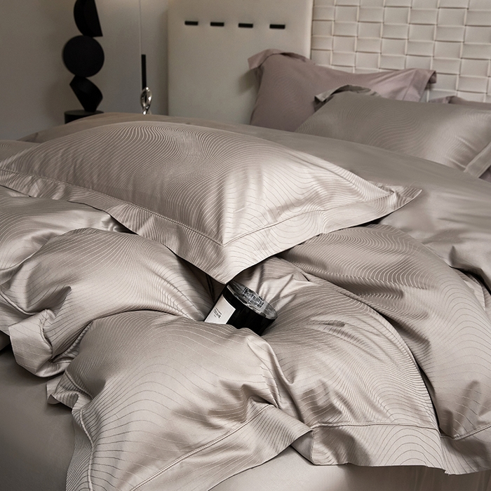 91家纺网 家纺一手货源 找家纺 （总）榻尚家居 2025新款长绒棉贡缎提花手工立体埋绳工艺四件套礼盒包装