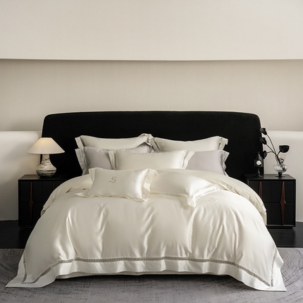 91家纺网 家纺一手货源 找家纺 （总）梵品匠心 2025新款AB版极简轻奢长绒棉四件套 兰心慧质