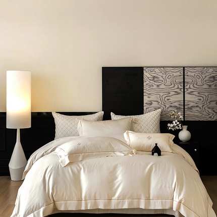 91家纺网 家纺一手货源 找家纺 （总）梵品匠心 2025新款极简AB版天丝棉数码印花四件套-邂逅