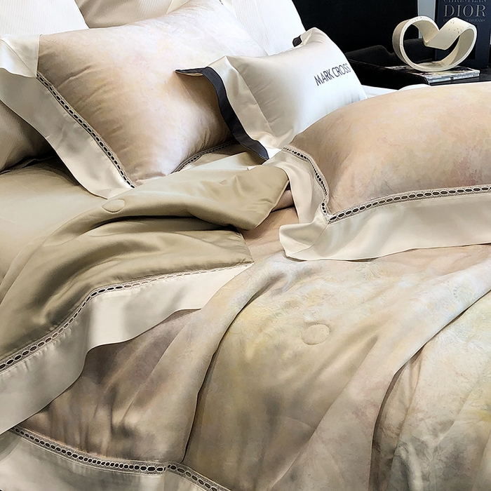 91家纺网 家纺一手货源 找家纺 佳汐蓝家纺 2025新款复古韵染花卉冰伯克超细旦夏被夏凉被空调被四件套 夏被-风华佩斯-浅翡绿