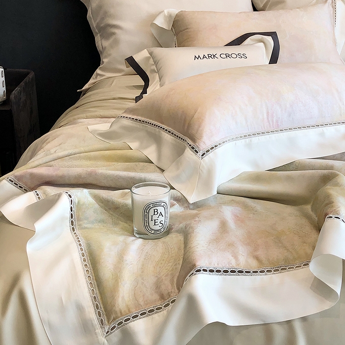 91家纺网 家纺一手货源 找家纺 佳汐蓝家纺 2025新款复古韵染花卉冰伯克超细旦夏被夏凉被空调被四件套 夏被-风华佩斯-浅翡绿