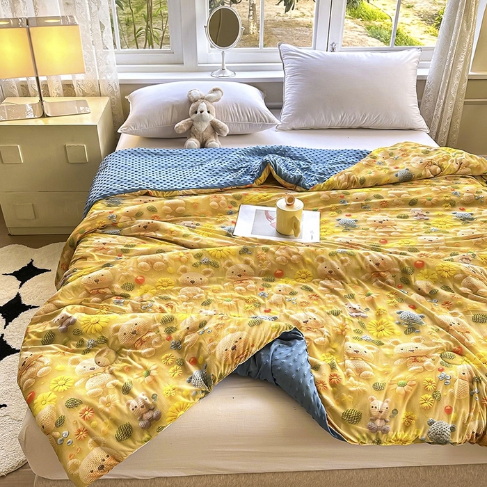 91家纺网 家纺一手货源 找家纺 （总）南方印象 2025新款A类凉感丝冰豆豆夏凉被夏被空调被爆款5D印花夏被