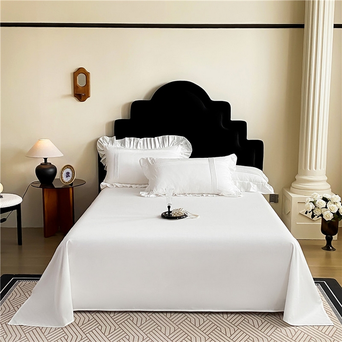 91家纺网 家纺一手货源 找家纺 花香四季家纺 2025新款A类纯棉母婴级全棉13376床单纯色单品系列 圣洁白