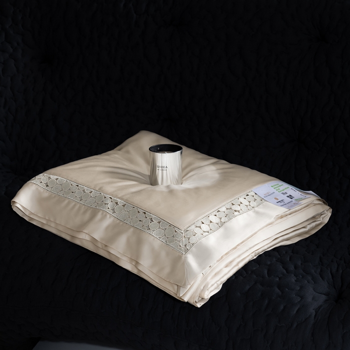 91家纺网 家纺一手货源 找家纺 若未2025 新款珍珠镂空50S兰精天丝夏被四件套 花型（天丝珍珠镂空奥黛尔） 夏被四件套 珍珠镂空奥黛尔 浅香槟