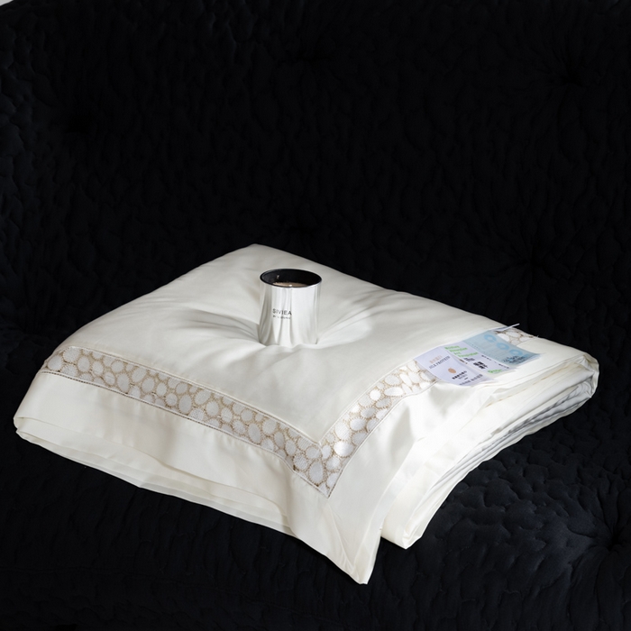 91家纺网 家纺一手货源 找家纺 若未2025 新款珍珠镂空50S兰精天丝夏被四件套 花型（天丝珍珠镂空奥黛尔） 夏被四件套 珍珠镂空奥黛尔 贵族白