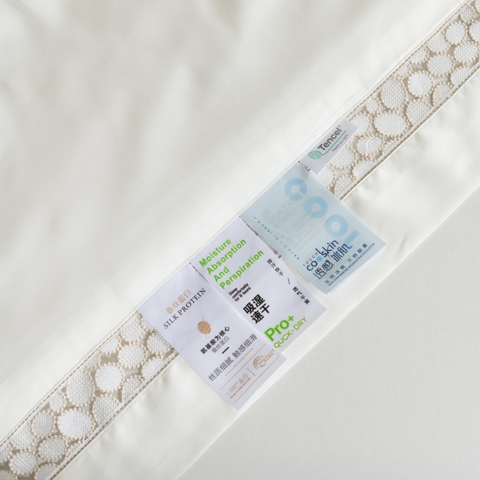 91家纺网 家纺一手货源 找家纺 若未2025 新款珍珠镂空50S兰精天丝夏被四件套 花型（天丝珍珠镂空奥黛尔） 夏被四件套 珍珠镂空奥黛尔 贵族白