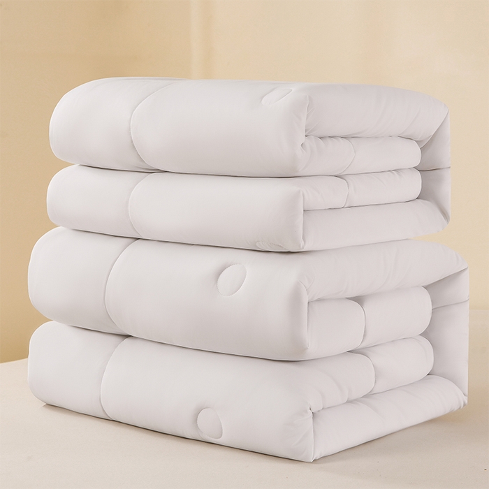 91家纺网 家纺一手货源 找家纺 招财狼家纺 2025新款亲肤舒适磨毛水洗棉子母被被子被芯 白色