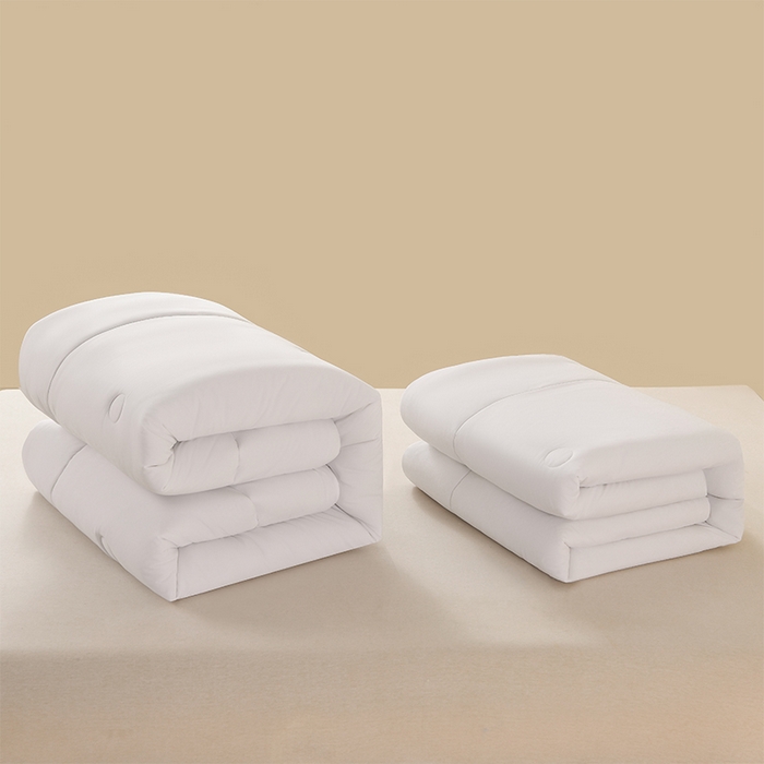 91家纺网 家纺一手货源 找家纺 招财狼家纺 2025新款亲肤舒适磨毛水洗棉子母被被子被芯 白色