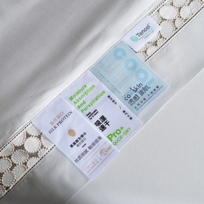 91家纺网 家纺一手货源 找家纺 若未2025 新款珍珠镂空50S兰精天丝夏被四件套 花型（天丝珍珠镂空奥黛尔） 夏被四件套 珍珠镂空奥黛尔 银灰