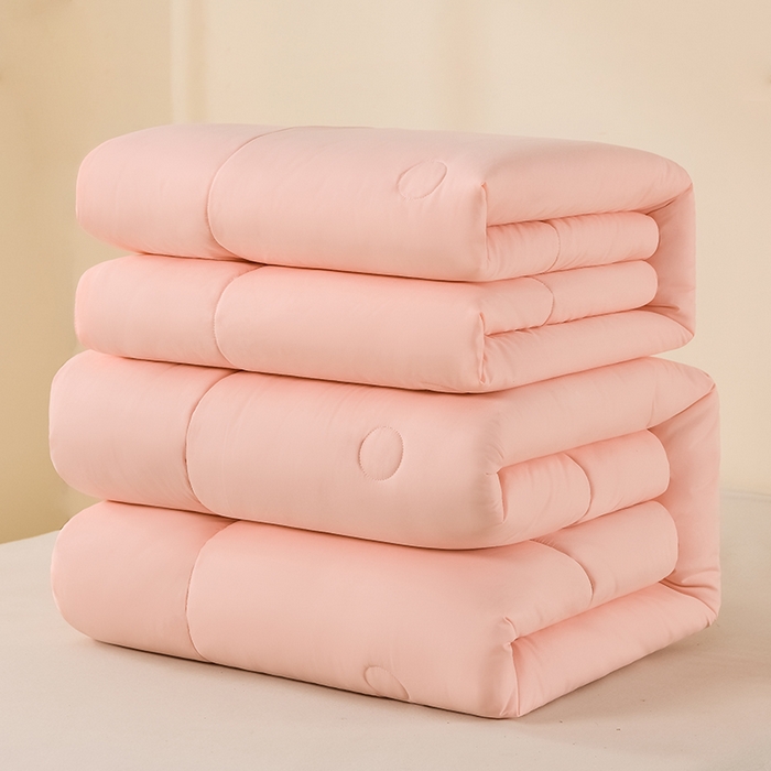 91家纺网 家纺一手货源 找家纺 招财狼家纺 2025新款亲肤舒适磨毛水洗棉子母被被子被芯 粉色