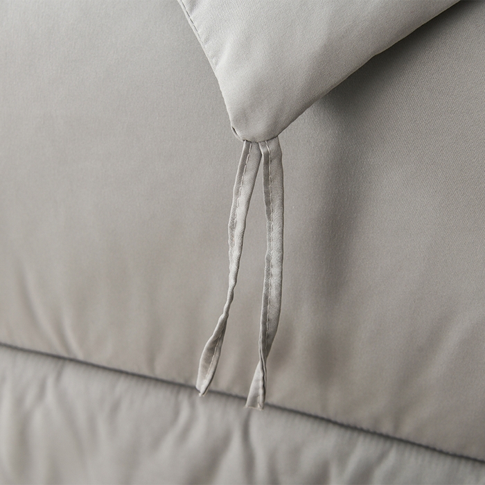 91家纺网 家纺一手货源 找家纺 招财狼家纺 2025新款亲肤舒适磨毛水洗棉子母被被子被芯 灰色