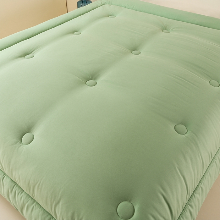 91家纺网 家纺一手货源 找家纺 招财狼家纺 2025新款亲肤舒适磨毛水洗棉子母被被子被芯 绿色