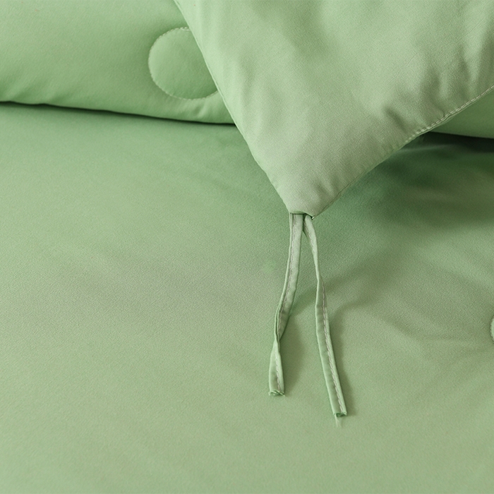 91家纺网 家纺一手货源 找家纺 招财狼家纺 2025新款亲肤舒适磨毛水洗棉子母被被子被芯 绿色