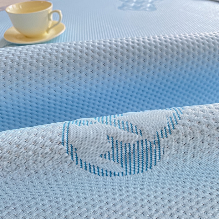 91家纺网 家纺一手货源 找家纺 耐思家纺 2025新款PE中分子凉感冰豆豆凉席三件套床单款-潮牌熊 潮牌熊-天兰