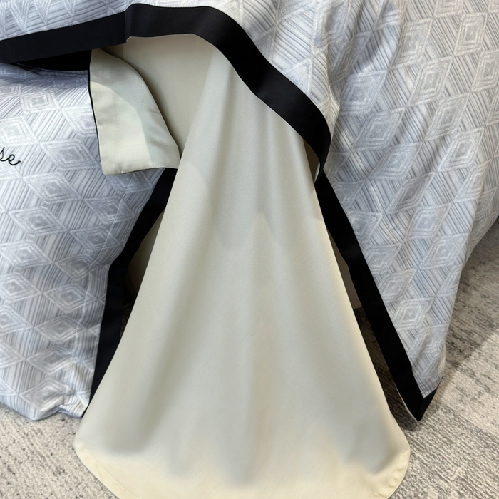 91家纺网 家纺一手货源 找家纺 灵若和森系 天丝 肌理纹-2025 50S莱赛尔天丝数码印花轻奢工艺套件 控价券后不低于368 灵若-灰