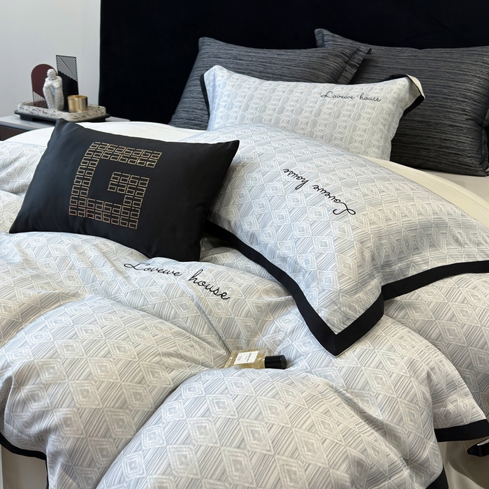 91家纺网 家纺一手货源 找家纺 灵若和森系 天丝 肌理纹-2025 50S莱赛尔天丝数码印花轻奢工艺套件 控价券后不低于368 灵若-灰