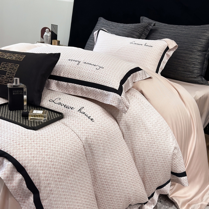 灵若和森系 天丝 肌理纹-2025 50S莱赛尔天丝数码印花轻奢工艺套件 控价券后不低于368 森系-粉