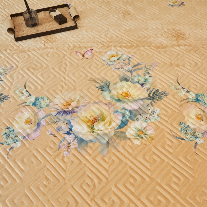 91家纺网 家纺一手货源 找家纺 （总）罗艺轩 2025新款可拆卸床笠式床裙印花冰丝席