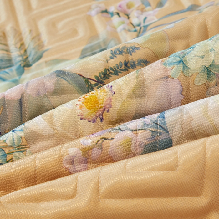 91家纺网 家纺一手货源 找家纺 罗艺轩 2025新款可拆卸床笠式床裙印花冰丝席 芭提雅