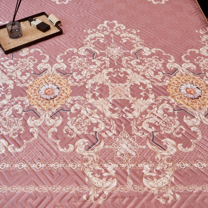 91家纺网 家纺一手货源 找家纺 罗艺轩 2025新款可拆卸床笠式床裙印花冰丝席 华尔兹