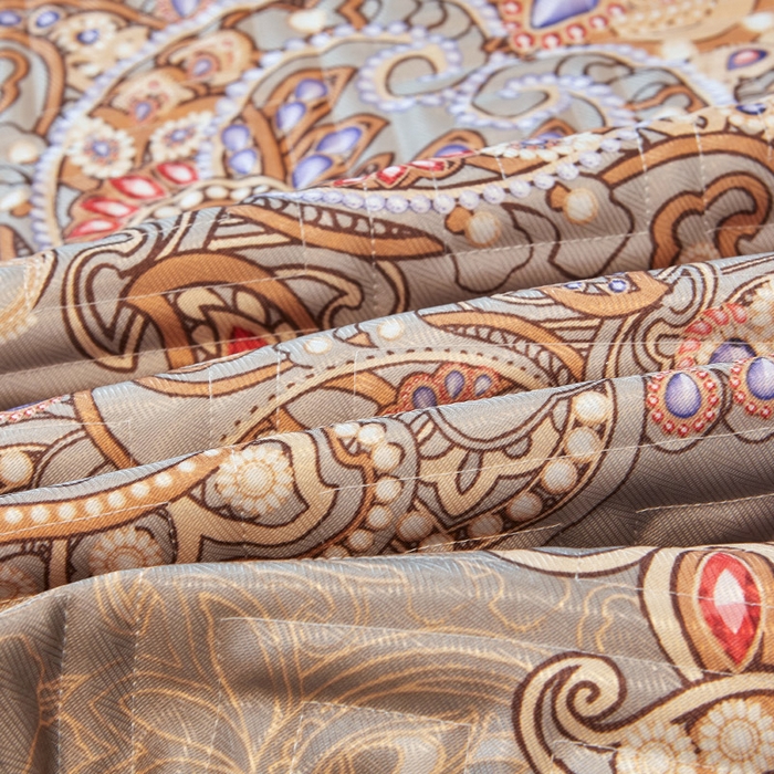 91家纺网 家纺一手货源 找家纺 罗艺轩 2025新款可拆卸床笠式床裙印花冰丝席 锦绣风尚