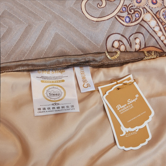 91家纺网 家纺一手货源 找家纺 罗艺轩 2025新款可拆卸床笠式床裙印花冰丝席 锦绣风尚