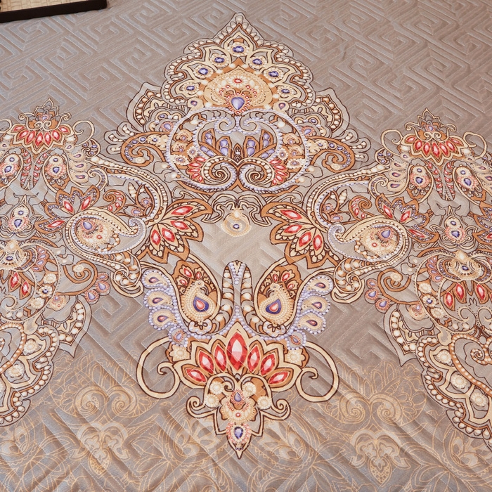 91家纺网 家纺一手货源 找家纺 罗艺轩 2025新款可拆卸床笠式床裙印花冰丝席 锦绣风尚