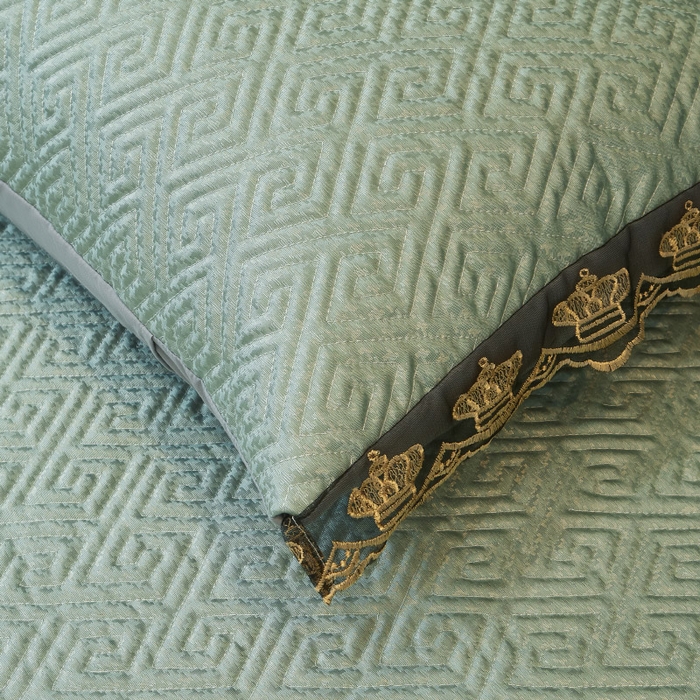 91家纺网 家纺一手货源 找家纺 罗艺轩 2025新款可拆卸床笠式床裙印花冰丝席 罗曼-富贵绿