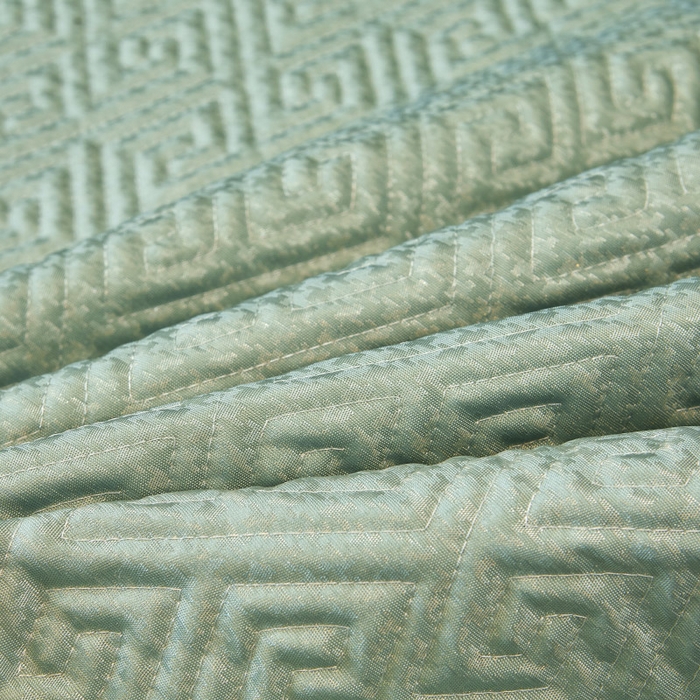 91家纺网 家纺一手货源 找家纺 罗艺轩 2025新款可拆卸床笠式床裙印花冰丝席 罗曼-富贵绿