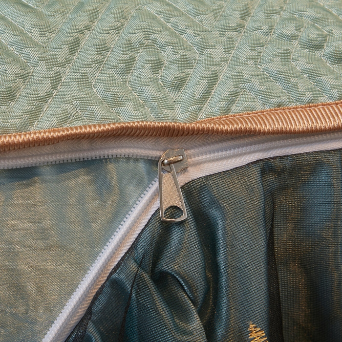 91家纺网 家纺一手货源 找家纺 罗艺轩 2025新款可拆卸床笠式床裙印花冰丝席 罗曼-富贵绿