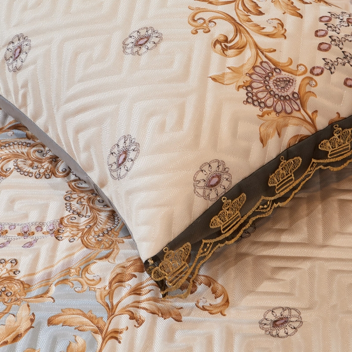 91家纺网 家纺一手货源 找家纺 罗艺轩 2025新款可拆卸床笠式床裙印花冰丝席 罗曼时光