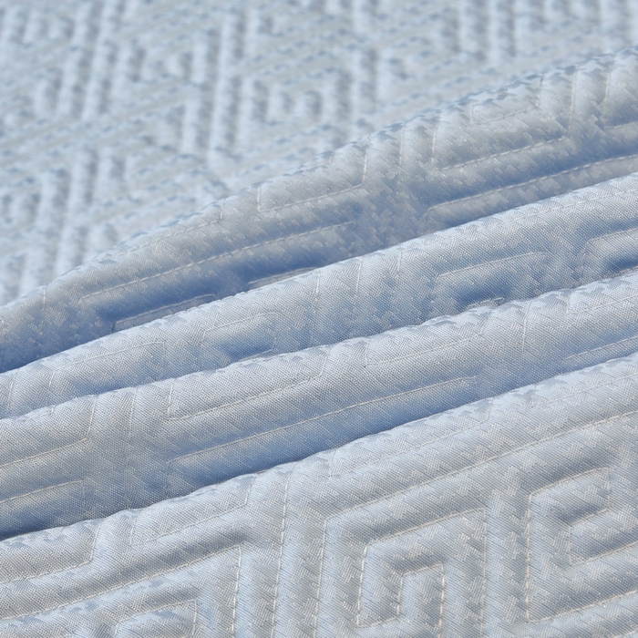 91家纺网 家纺一手货源 找家纺 罗艺轩 2025新款可拆卸床笠式床裙印花冰丝席 罗曼-天空蓝