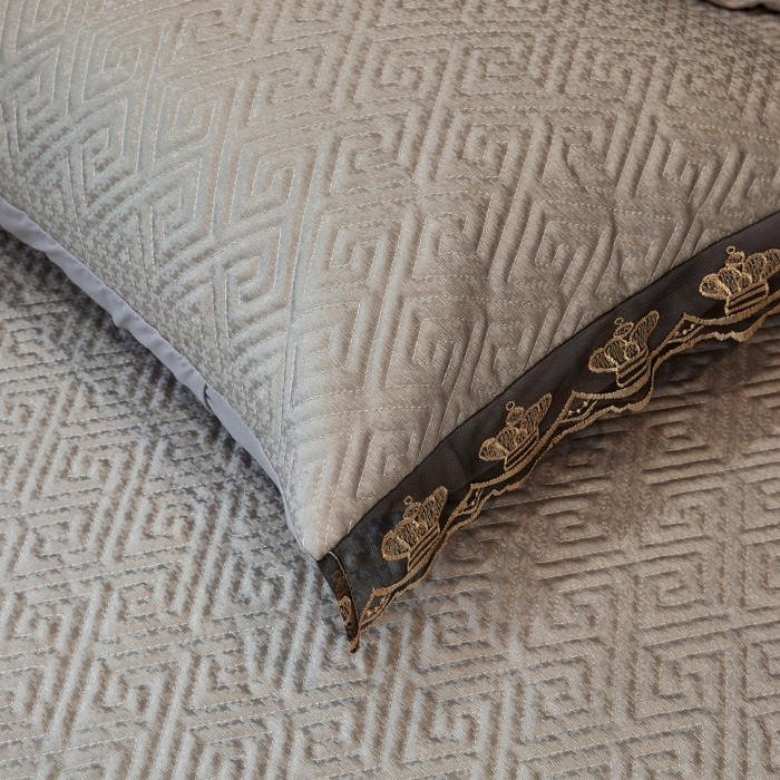 91家纺网 家纺一手货源 找家纺 罗艺轩 2025新款可拆卸床笠式床裙印花冰丝席 罗曼-雅士灰