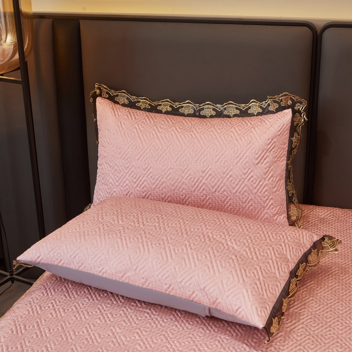 91家纺网 家纺一手货源 找家纺 罗艺轩 2025新款可拆卸床笠式床裙印花冰丝席 罗曼-玉色