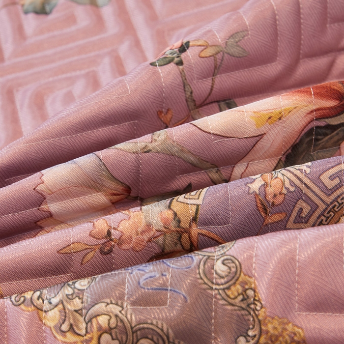 91家纺网 家纺一手货源 找家纺 罗艺轩 2025新款可拆卸床笠式床裙印花冰丝席 秘密花园