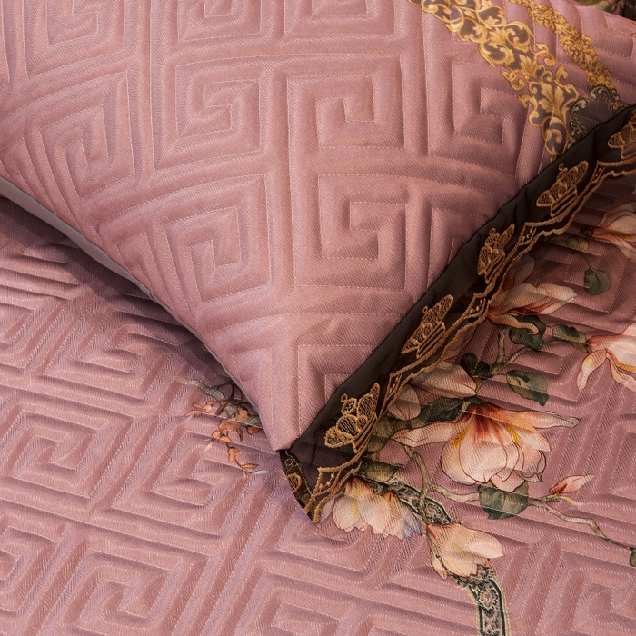 91家纺网 家纺一手货源 找家纺 罗艺轩 2025新款可拆卸床笠式床裙印花冰丝席 秘密花园