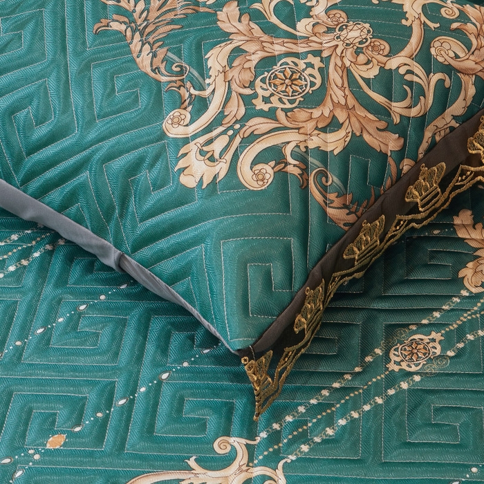 91家纺网 家纺一手货源 找家纺 罗艺轩 2025新款可拆卸床笠式床裙印花冰丝席 瑞卡斯