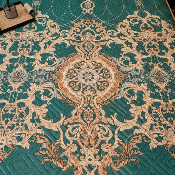 91家纺网 家纺一手货源 找家纺 罗艺轩 2025新款可拆卸床笠式床裙印花冰丝席 瑞卡斯