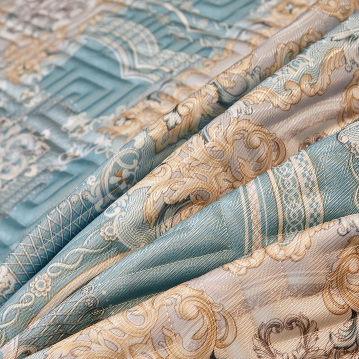 91家纺网 家纺一手货源 找家纺 罗艺轩 2025新款可拆卸床笠式床裙印花冰丝席 塞纳青春