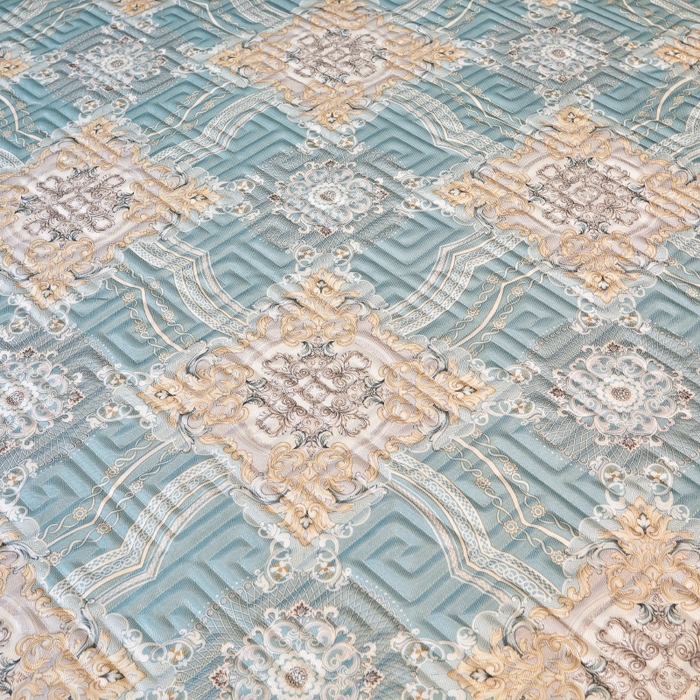 91家纺网 家纺一手货源 找家纺 罗艺轩 2025新款可拆卸床笠式床裙印花冰丝席 塞纳青春