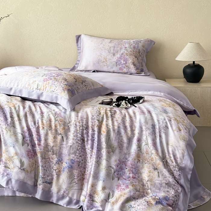 91家纺网 家纺一手货源 找家纺 （总）若未2025新款玲珑 50S兰精天丝平网活性数码印花四件套 玲珑 控价 券后不低于 368