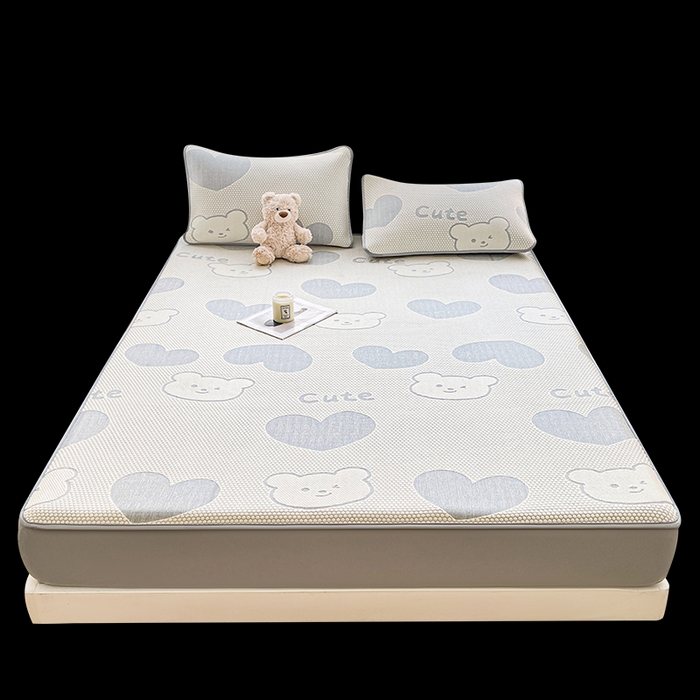 91家纺网 家纺一手货源 找家纺 （总）爱思凯家纺 2025新款【冰泉系列】凉感冰豆豆软席凉席席子-床笠款