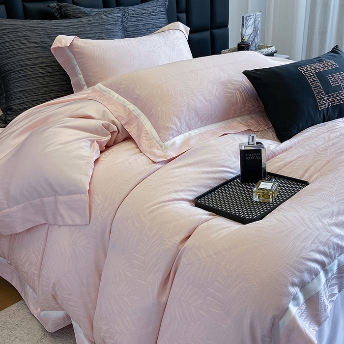若未家居 LOVEWE HOUSE 2025新款双拼角提花兰精天丝棉四件套--叶澜 叶澜 粉